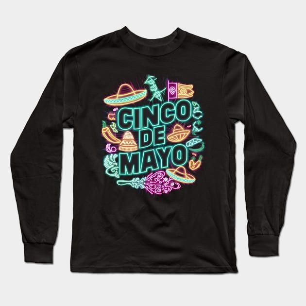 cinco de mayo day Long Sleeve T-Shirt by CreationArt8